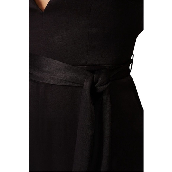 Fame and Partners Benton Jumpsuit Black Satin Size 14 - Picture 5 of 16